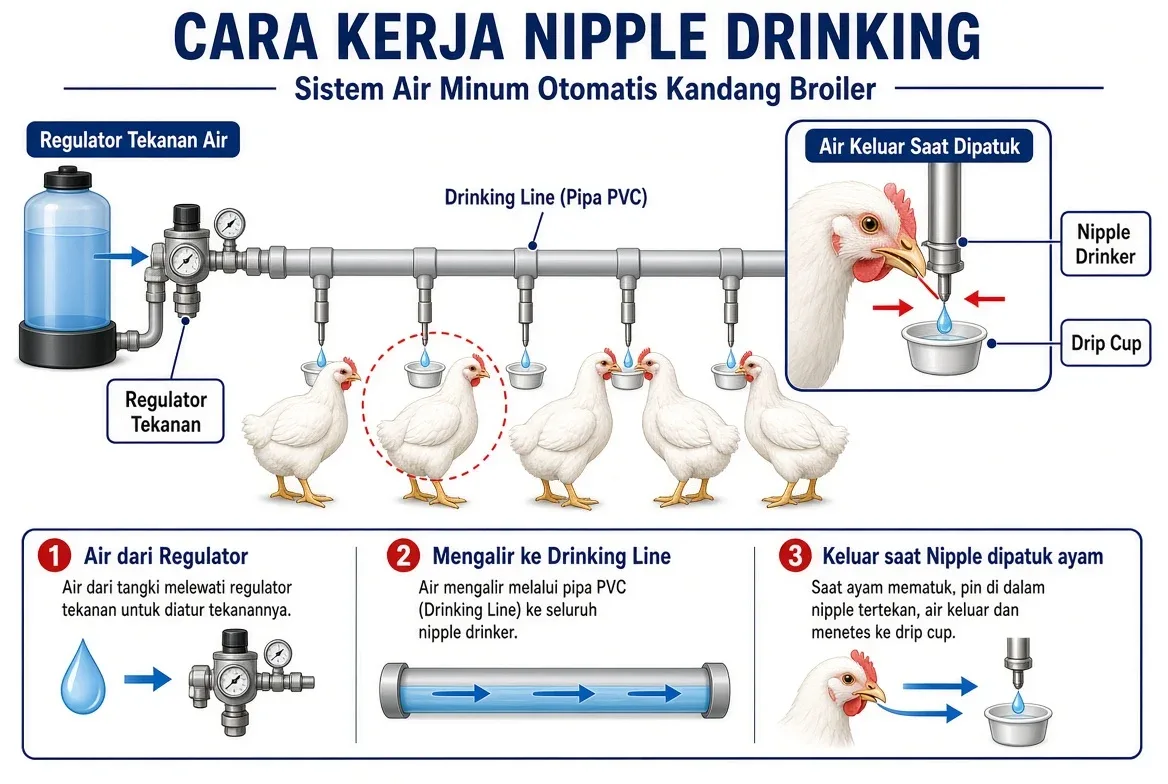 Cara Kerja Nipple Drinking System