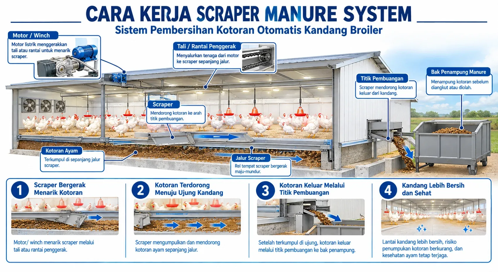 Cara Kerja Scraper Manure System