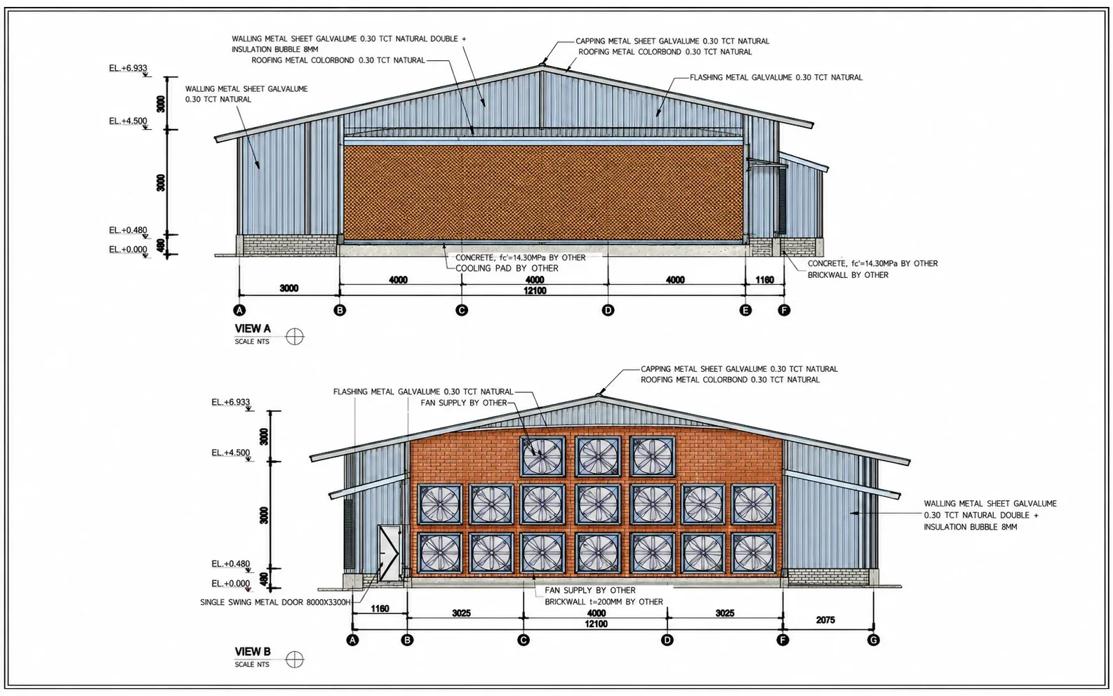 Broiler Cages 12 × 120 m double metal